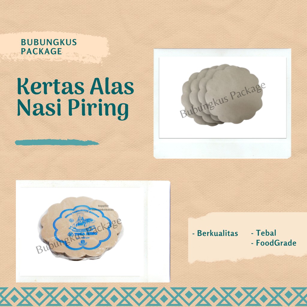 Kertas Alas Nasi Piring/Kertas Alas Piring Rotan/Kertas alas makanan