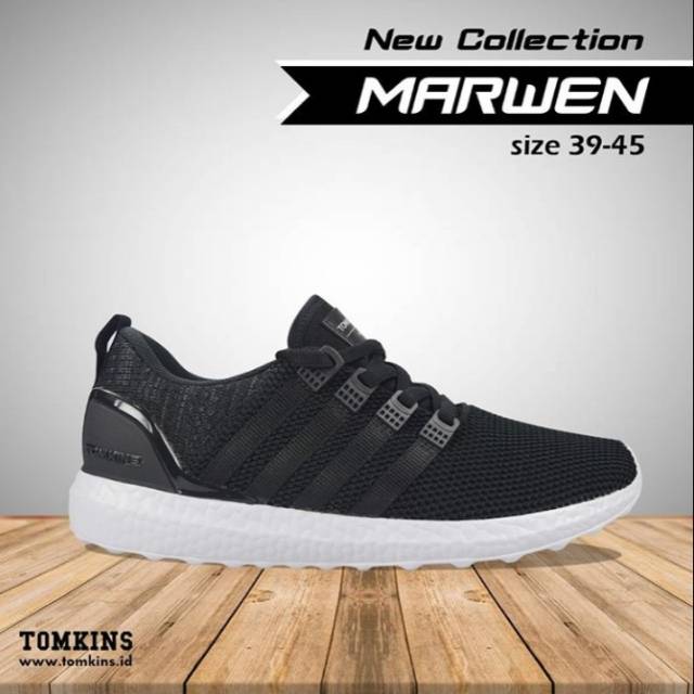 Sepatu tomkins pria marwen black white