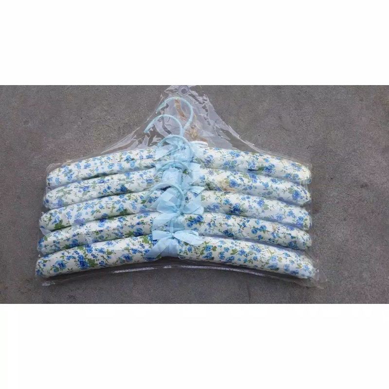 Hanger Polos / Motif Premium Gantungan Baju Busa Kain Satin Hanger Shabby Chic Display Murah Warna W