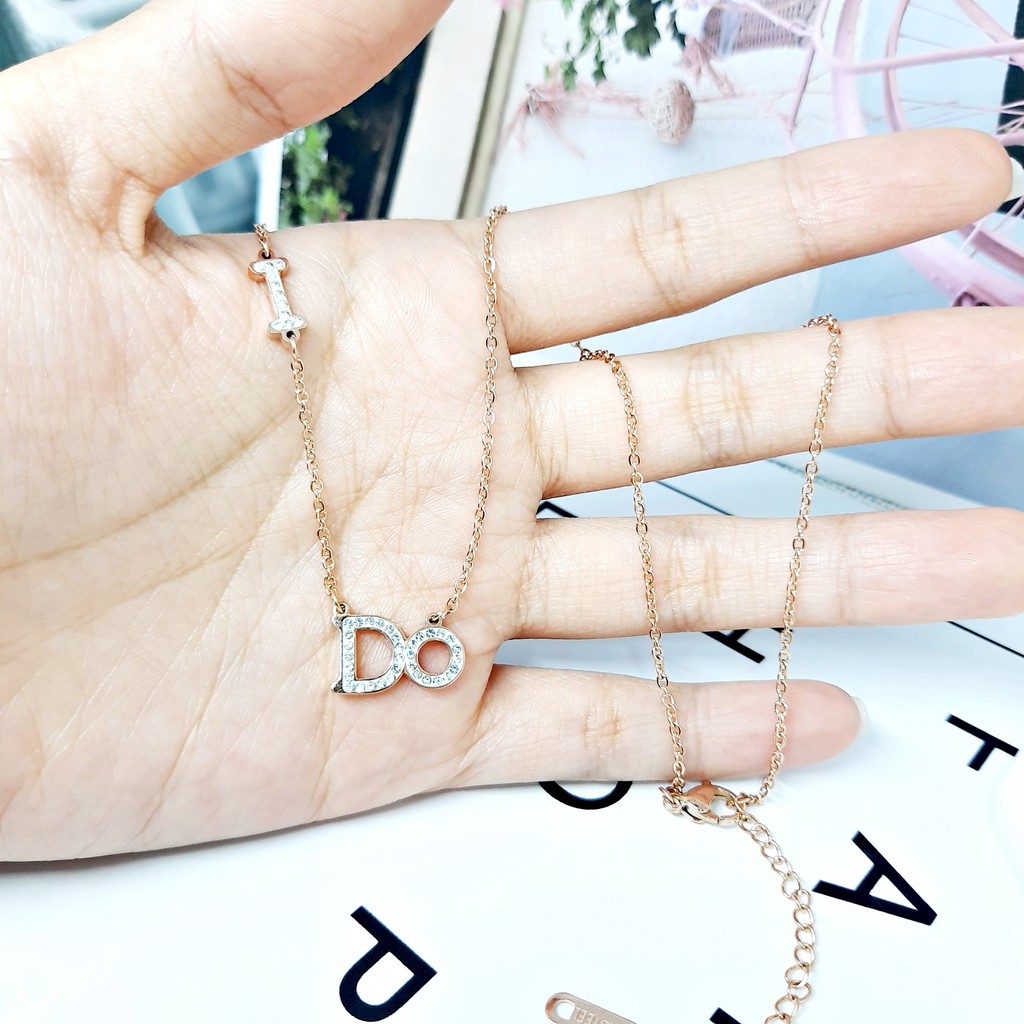 Kalung Fashion Korea Titanium I DO Rose Gold - BN358