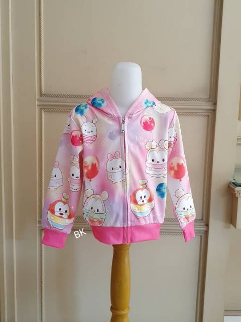 81174/75 TSUM TSUM OUTER / JACKET HODDIE ANAK MOTIF TSUM TSUM IMPORT KOREA TEBAL BAGUS MURAH