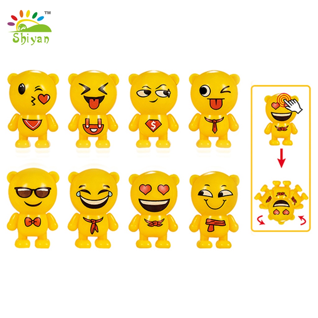 [Shiyan] mainan anak tumbler roly poly motif emoticon lucu pengiriman RANDOM