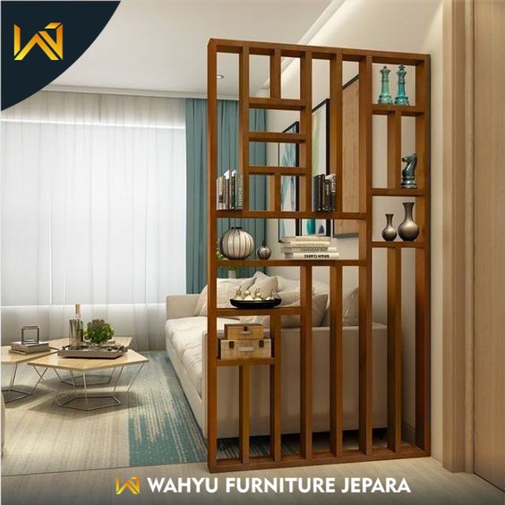 Partisi Penyekat Ruangan murah terlaris berkualitas Pembatas Ruangan Minimalis Kayu jati furniture j