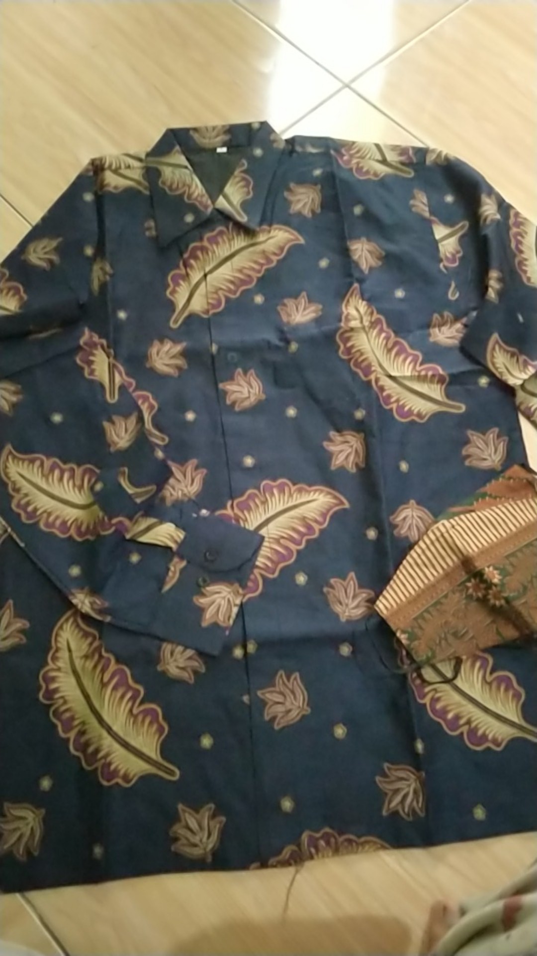 Kemeja Batik Ulu Kamulyan Navy Full Furing Katun Halus Sragenan Size M-xxl Asli Solo