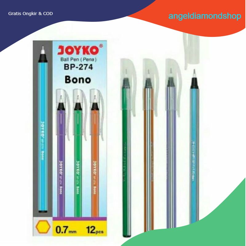 COD (12 pcs) Pulpen Ball pen Pena Joyko BP-274 Bono 0.7 mm