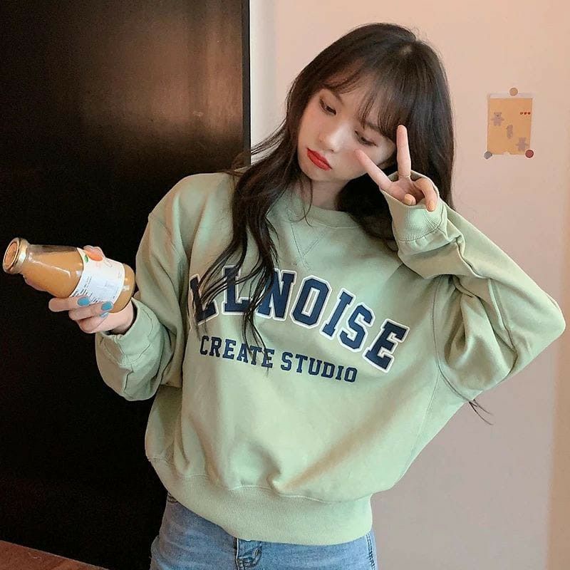 Sweater Oblong Remaja ILLNOIS Matcha Sweater Wanita Sweater Cewek Kaos Oblong Cewek Kaos Oblong Remaja Kaos Oblong Wanita Baju Atasan Wanita Baju Wanita Baju Cewek