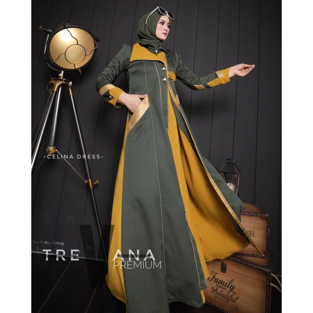 Celina Dress ORI by Trevana / Gamis Set Syar'i / Gamis Pesta / Dress Muslimah / Baju Syar'i Terbaru / Gamis Pesta Mewah / Fashion Muslimah Branded-5