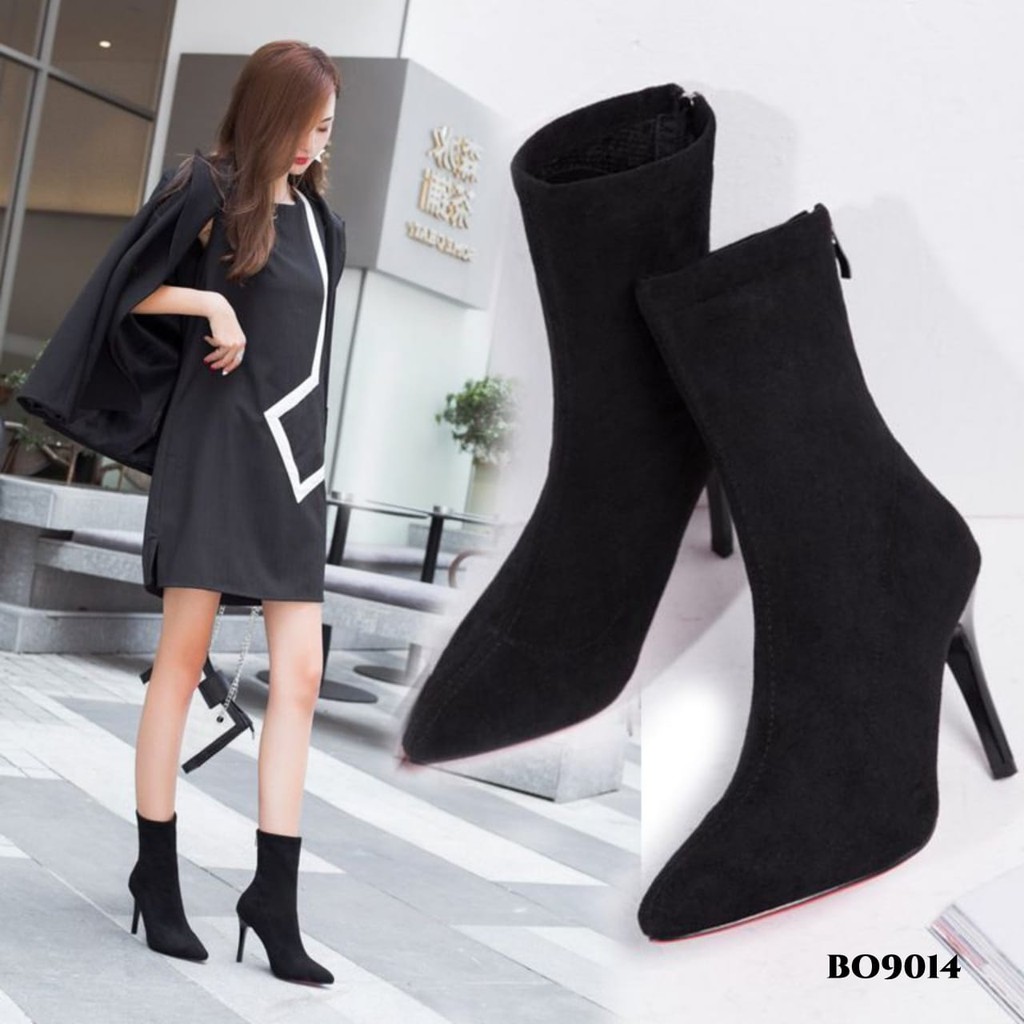 WYN SEPATU HEELS BOOTS KOREA BERKUALITAS BO9014