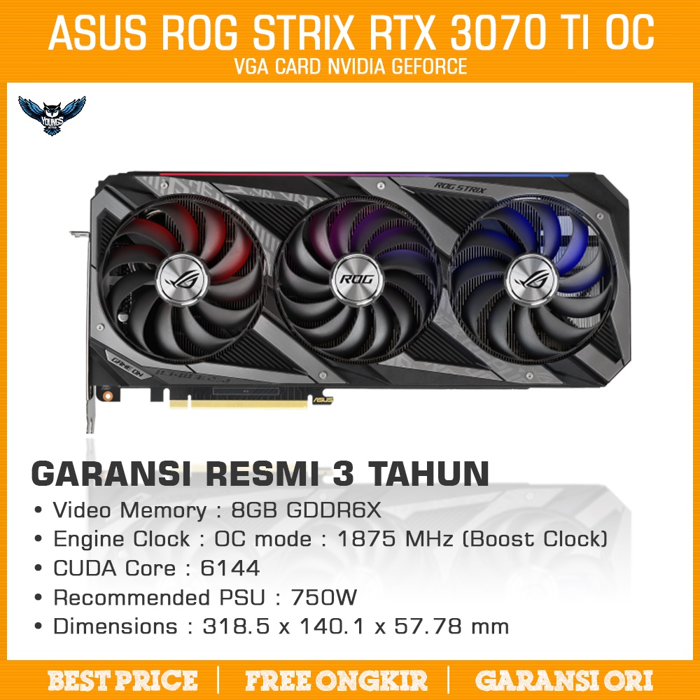 VGA ASUS RTX 3070 Ti ROG STRIX OC 8GB DDR6X - Nvidia GeForce 3070Ti