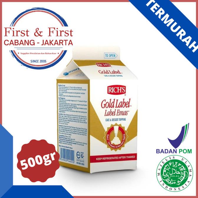 

Rich's Gold Label Whipping Cream 500 gram TERLARIS TERPERCAYA ORIGINAL