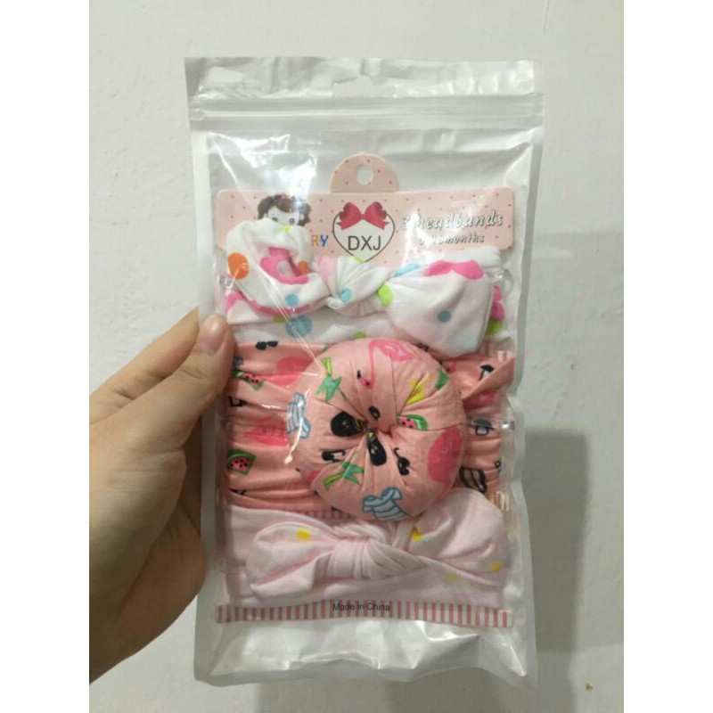 3pcs Bandana Baby|Bando Donut Bayi |Headband baby