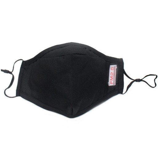 

La Floret 1 pc MC-02 BLACK SOLID COL Masker Kain Cotton PM 2.5 Respirator Mask Antibacterial