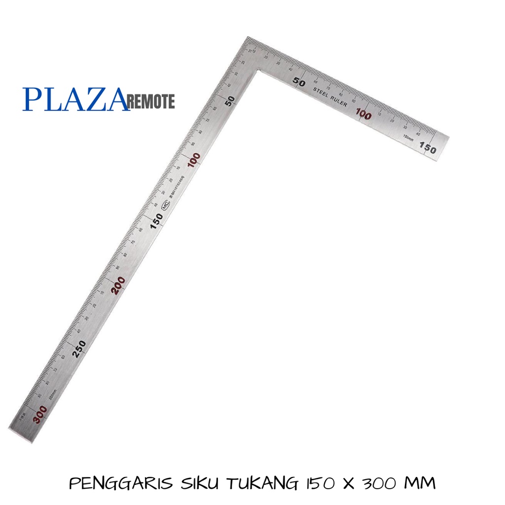 PENGGARIS SIKU TUKANG PRESISI 90 DERAJAT 2 SISI 15 DAN 30 CM STAINLESS