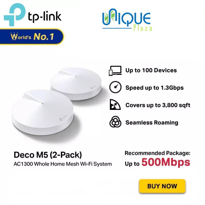 TP-LINK TPLink Deco M5 (2 Pack) AC1300 Whole Home Mesh Wi-Fi System