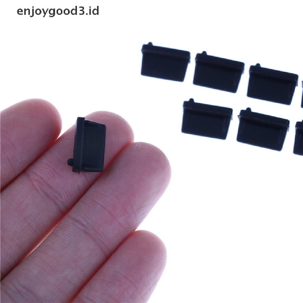 (Rready Stock) 10 Pcs Plug Penutup Port USB Female Tipe A Bahan Karet Warna Hitam (ID)