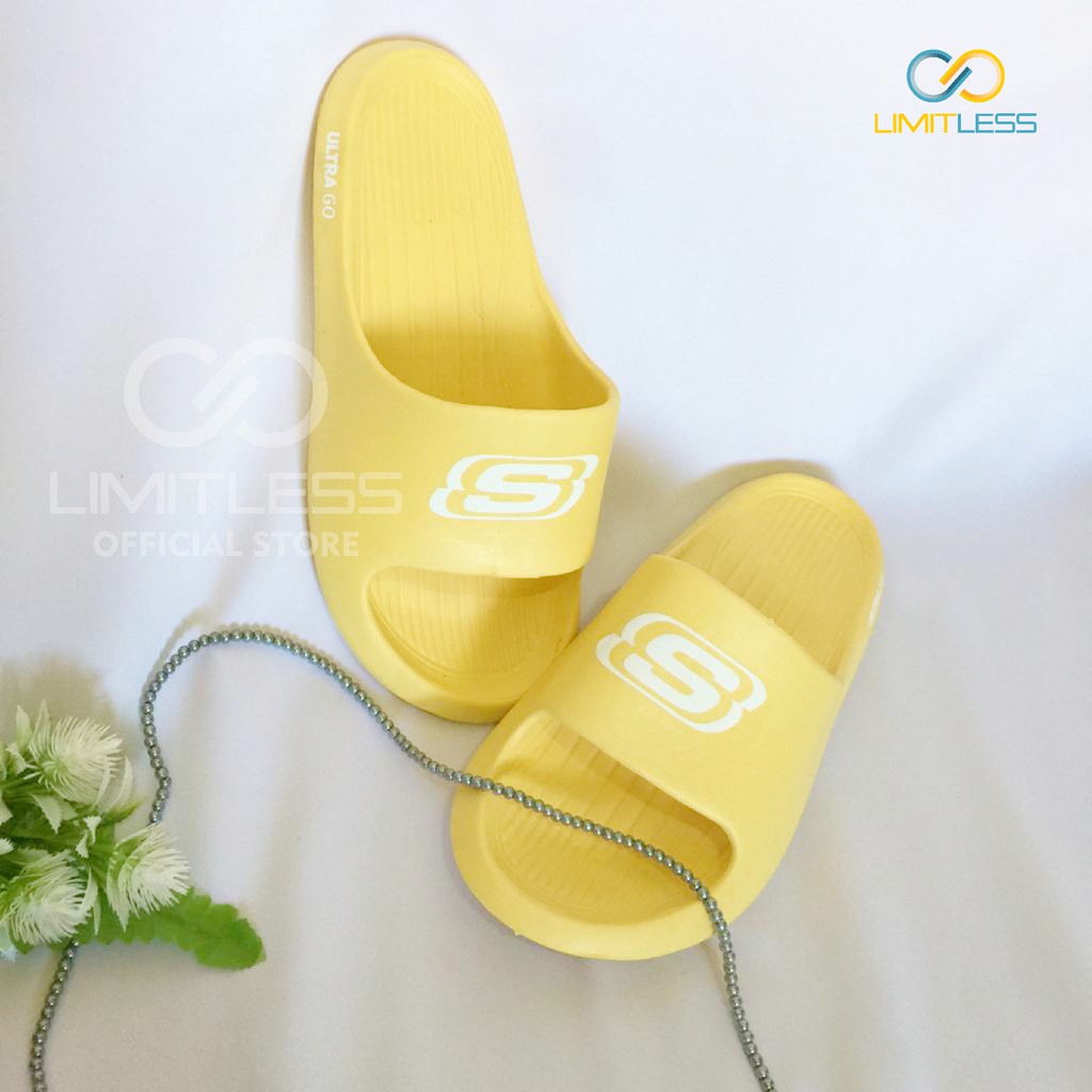 Sandal Slip On Wanita Rumah Selop Couple Sendal Cewek Slop Polos Korean Kekinian Empuk