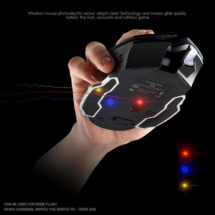 IDN TECH - Free Wolf Wireless Gaming Mouse LED Light 1800 DPI - X8