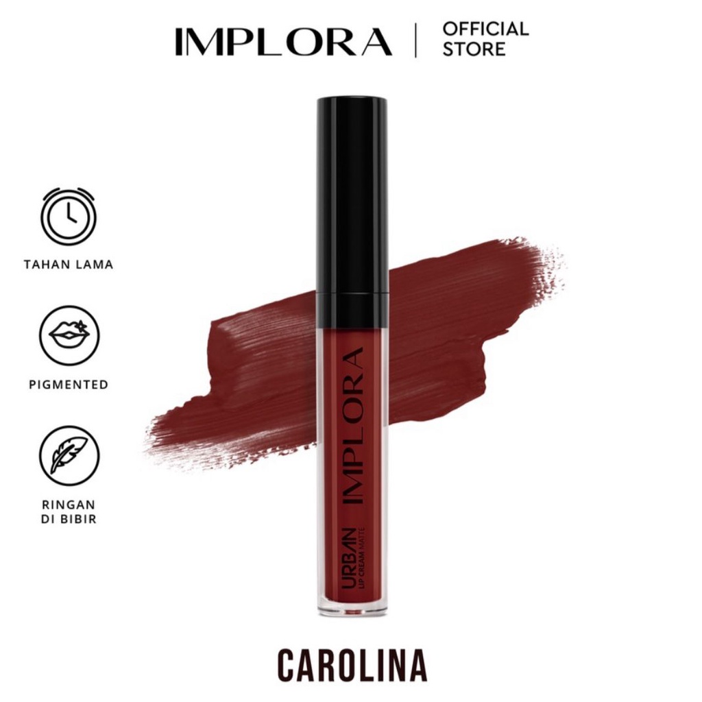 FREE BUBBLE WARP IMPLORA Urban Lip Cream Matte Original BPOM - Lipcream Surabaya-19 Carolina