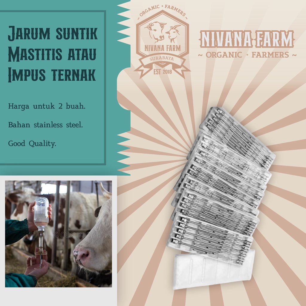 Jarum Suntik Tumpul Reusable Jarum Mastitis Pengobatan Mastitis Sapi Kambing Domba