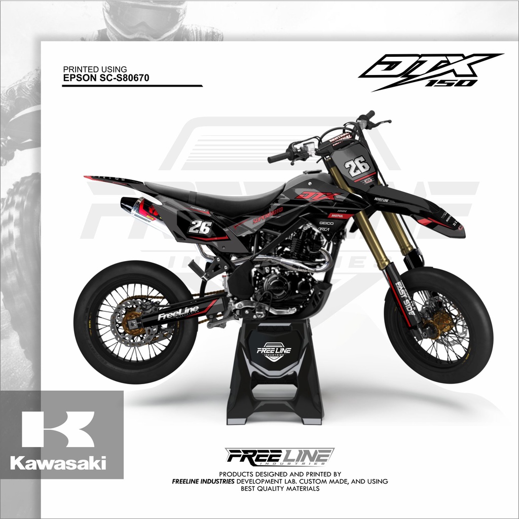 Decal KLX DTRACKER Hitam Custom Desan Full Body