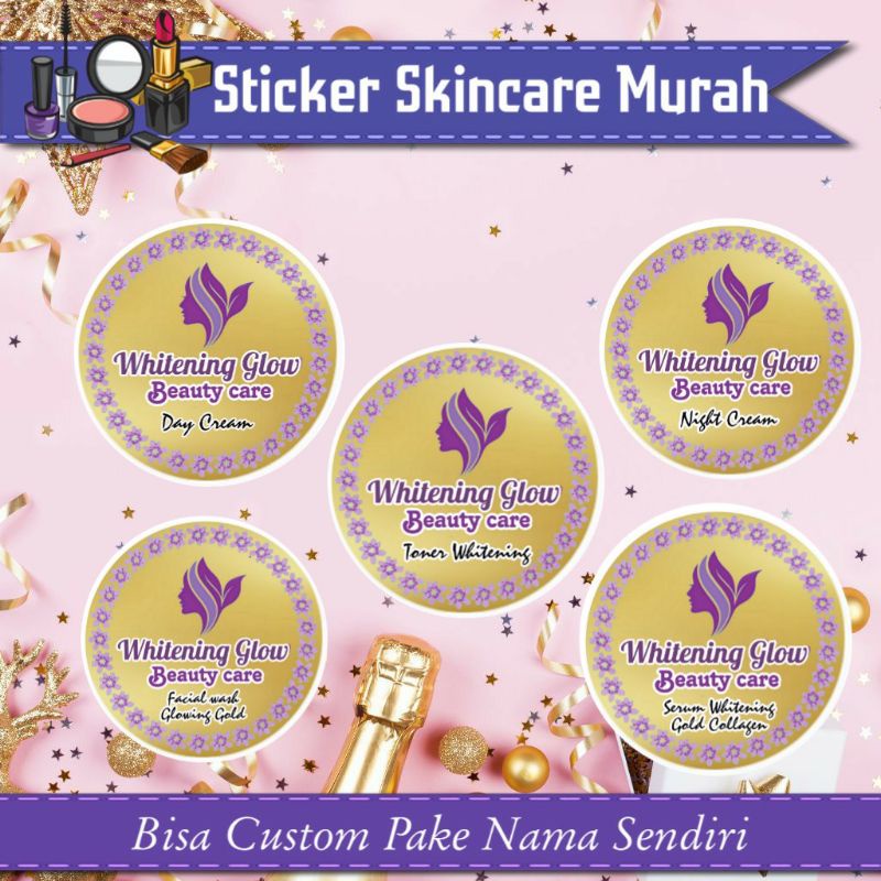 

(ISI 100 PCS) STICKER SKINCARE CUSTOM MURAH
