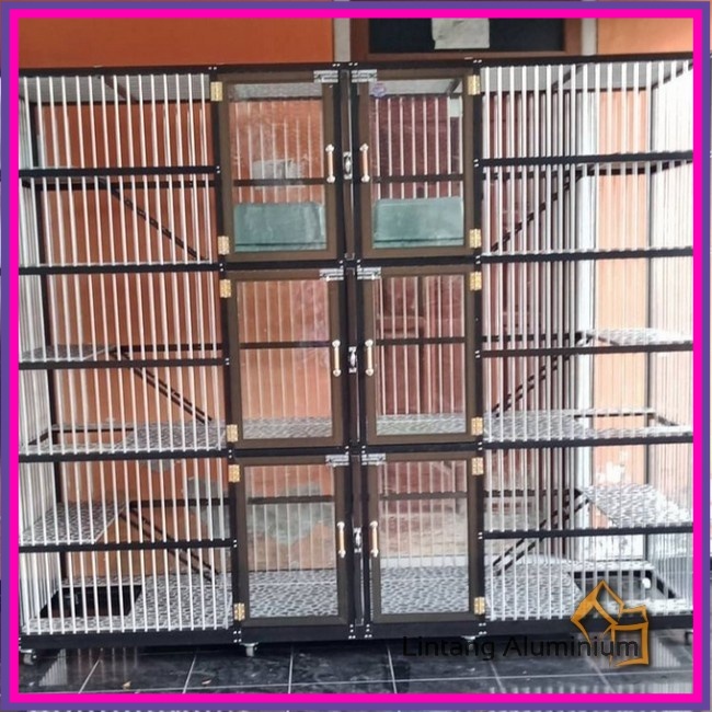 Kandang Kucing Aluminium/3TINGKAT 6kamar''