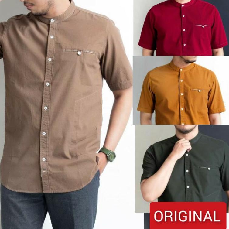 SAVIQ PREMIUM KEMKO LENGAN PENDEK KEMKO POLOS KOKO KATUN WARNA MUSTARD SQP102 –GRD.14My22l