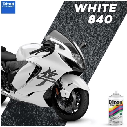 Pilox Diton White 840 300ml Warna Putih Solid Pilok Pylox Sepeda Motor Mobil Velg Helm