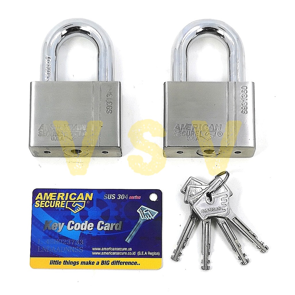 American Secure Gembok master key 60mm isi 2 / gembok rumah / gembok gudang