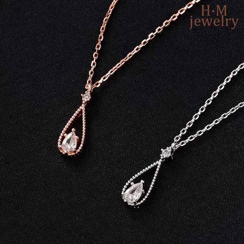 Kalung Rantai Klavikula Bahan S925 Silver Gaya Retro Untuk Wanita