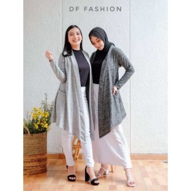 Cardigan Tunik Kantong/Outer Panjang Depan