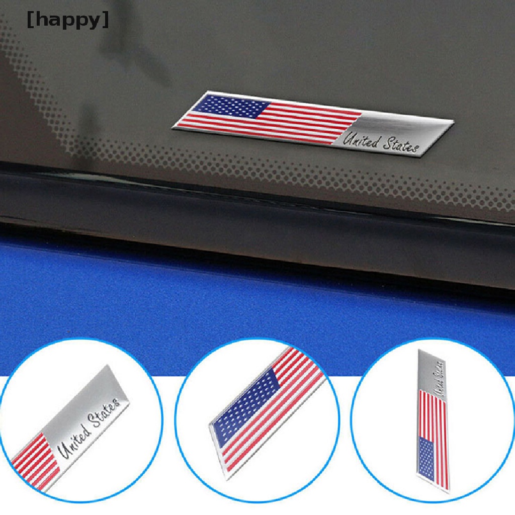 Ha 1pc Stiker Emblem Logo Bendera Amerika Bahan Alloy Untuk Dekorasi Mobilmotor