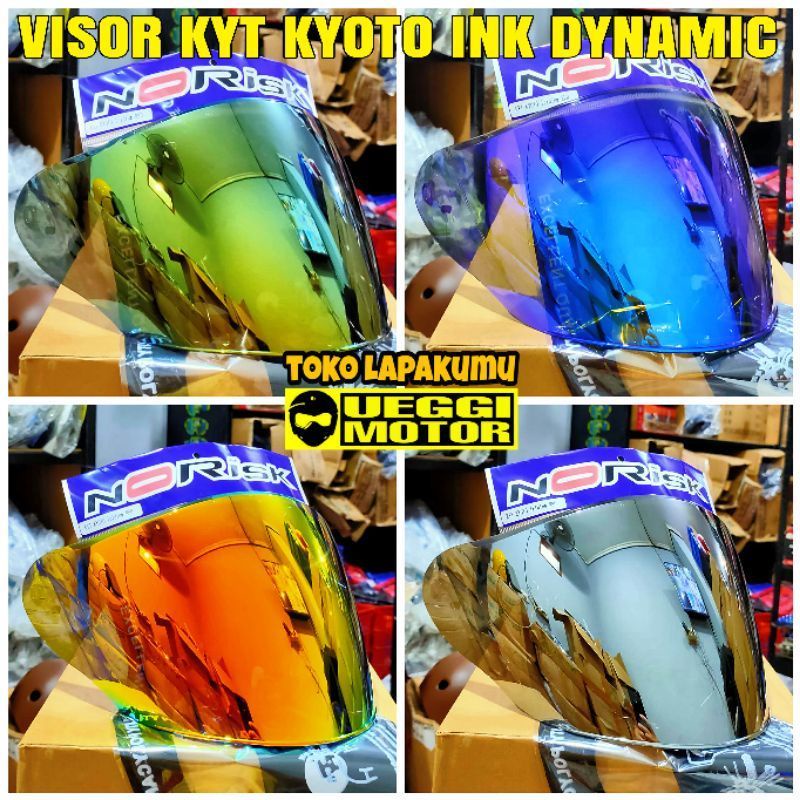 VISOR HELM KYOTO &amp; DYNAMIC  PNP| IRIDIUM SILVER | VENOM NORISK | TANPA GANTI RACHET