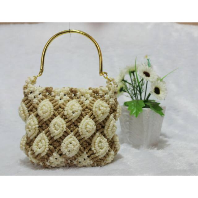 Tas Macrame tas pesta / tas tali kur / tas kondangan / tas lucu / tas unik unyu 100%handmade