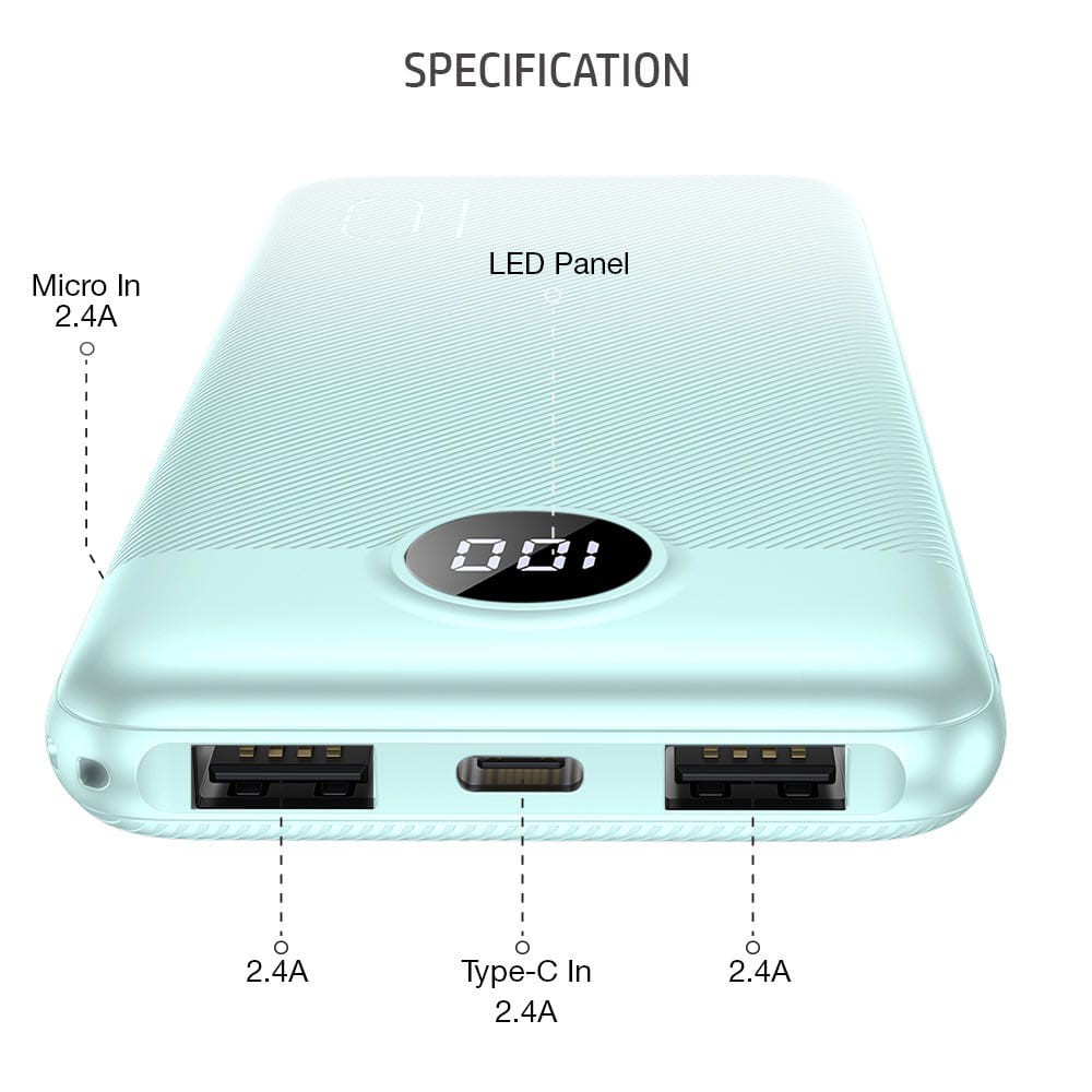 Powerbank 10.000 mAh MOFIT M18 10000mAh LCD + Fast Charge Real Capacity