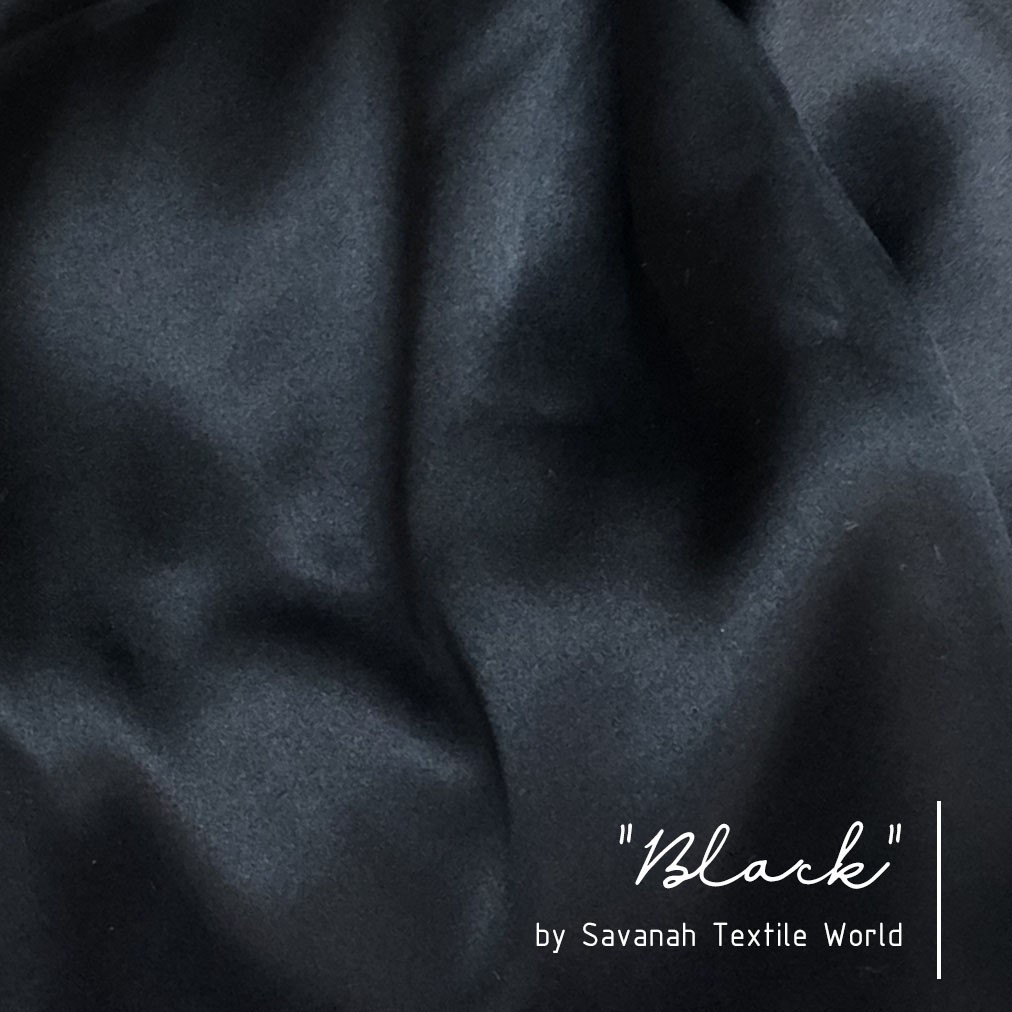 1/2 meter Kain Satin Silk Maxmara/ Sateen Sutra PREMIUM luxury-Black