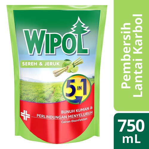 Wipol Karbol Sereh & Jeruk Refill 750ml