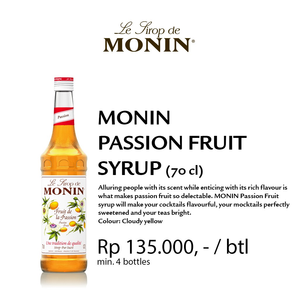 

Syrup Monin Passion Fruit 70cl-700ml