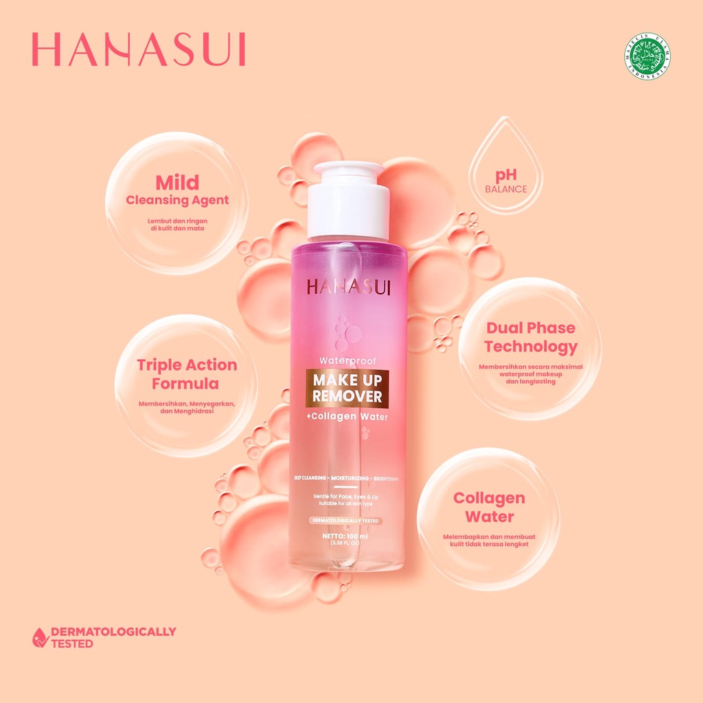 Hanasui Waterproof Make Up Remover + Collagen Water-100ml