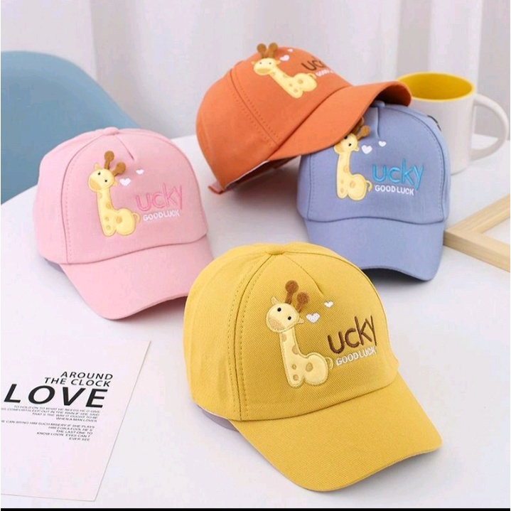 Topi Base Ball Anak Lucky Good  Topi Anak Baseball - Topi Anak Bordir Motif Karakter Lucu - Topi Anak Unisex