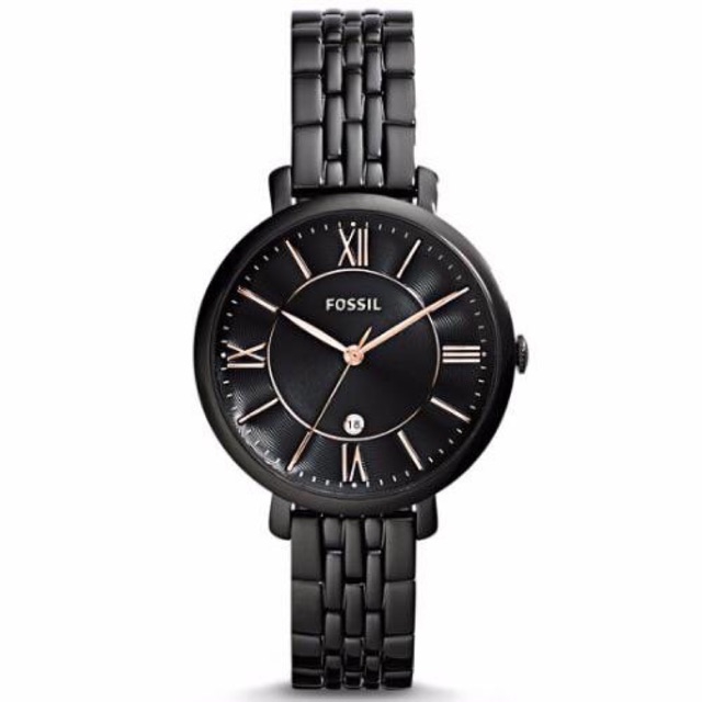 Fossil ES3614 Wanita Black Dial Black Stainless Steel