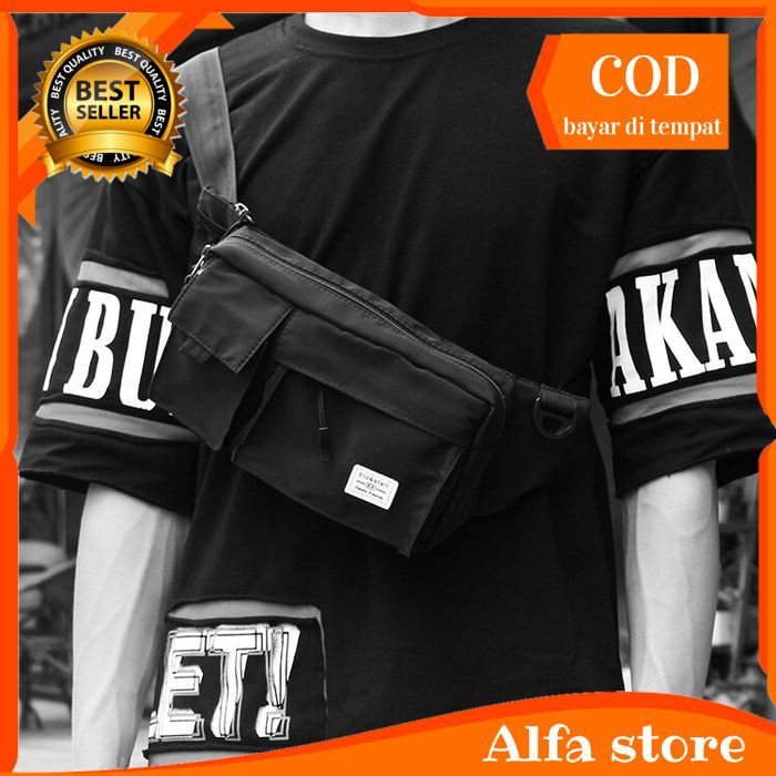waistbag tas selempang / slempang pria tas bahu sling bag cowok slingbag import sb16
