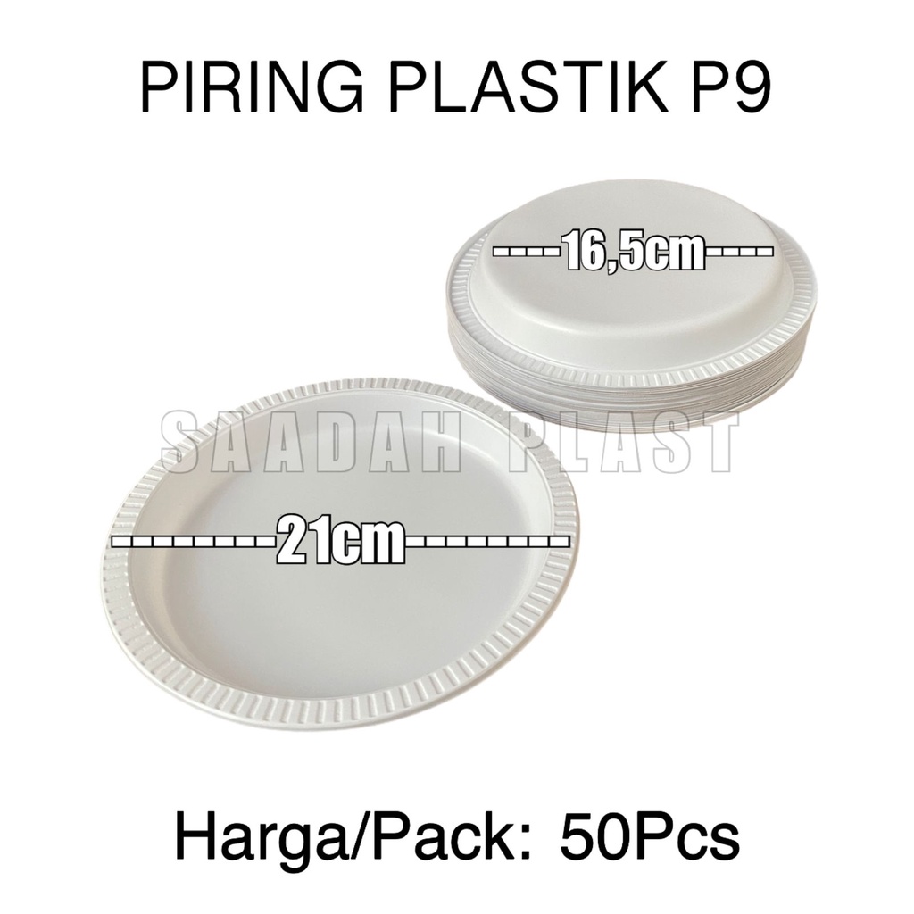 @50pcs Piring Makan Plastik Besar P9 / Piring Pesta Murah Ukuran 9