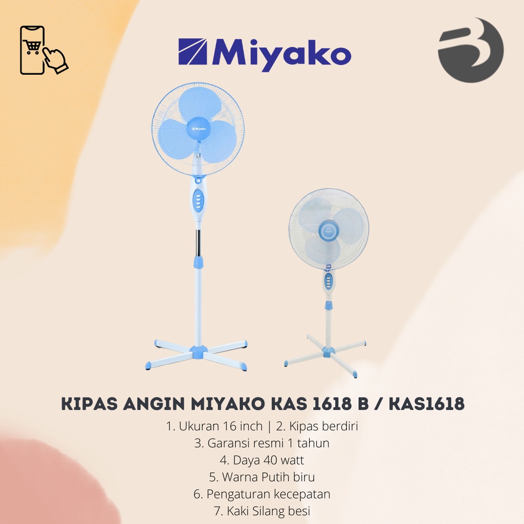 KIPAS ANGIN MIYAKO KAS 1618 B / KAS1618