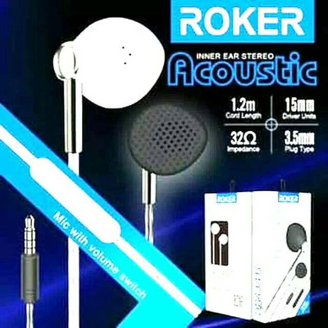 Headset Roker Acoustic model RK29K Original / EARPHONE / HANDSFREE