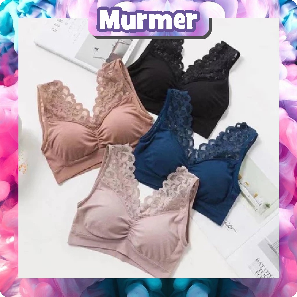 Murmerofficial B055 Bra BH Wanita Tanpa Kawat Bahan Halus Bralette Elastis Sexy dengan Busa IMPORT