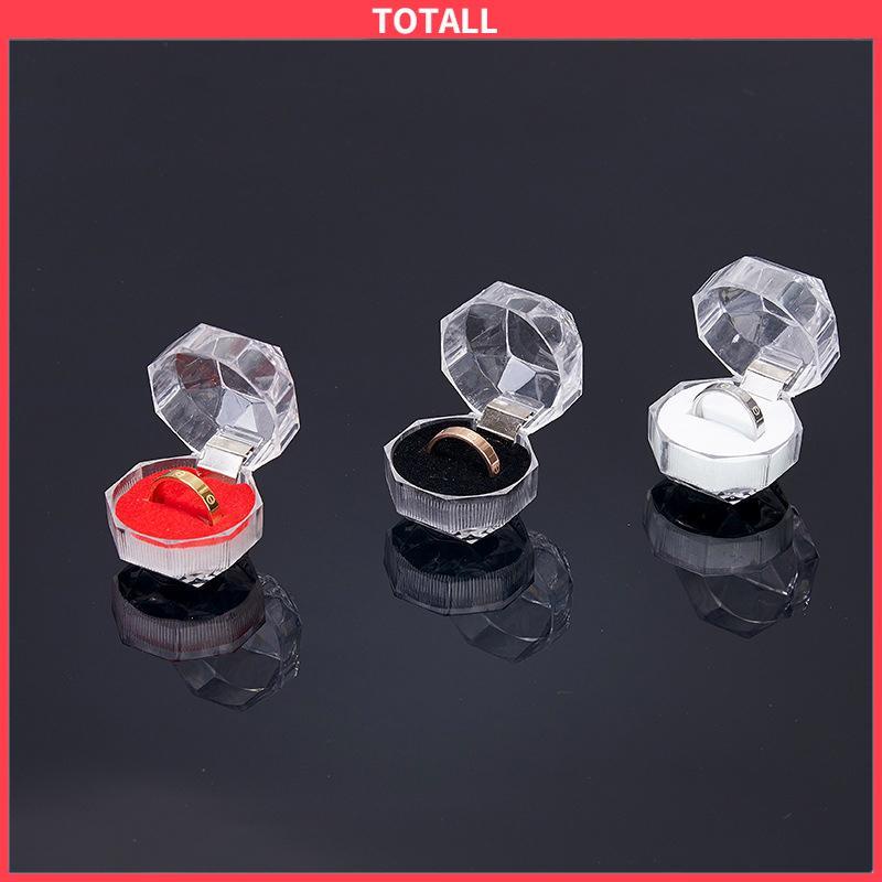 COD Kotak Cincin Mini Kotak Perhiasan Plastik Stud Earrings Cincin Kalung Perhiasan Kotak Kemasan Kotak Display-Totall