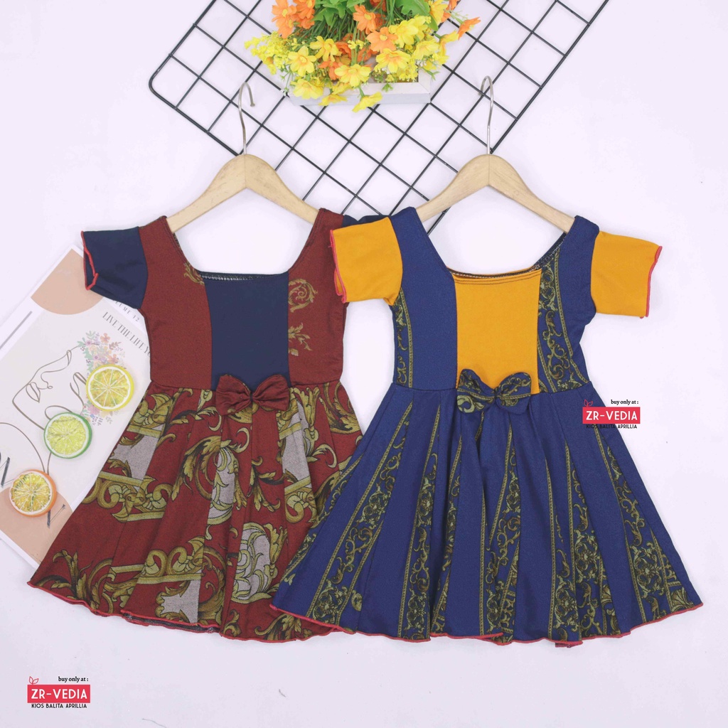 [BATIK] Dress Nadine uk 1-5 Tahun / Dres Pesta Anak Perempuan Harian Pakaian Baju  Cewek Murah