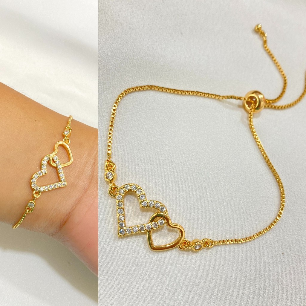 Gelang Wanita Serut Anti Karat Vintage Perhiasan Titanium Asli Berlapis Emas KTA02-7