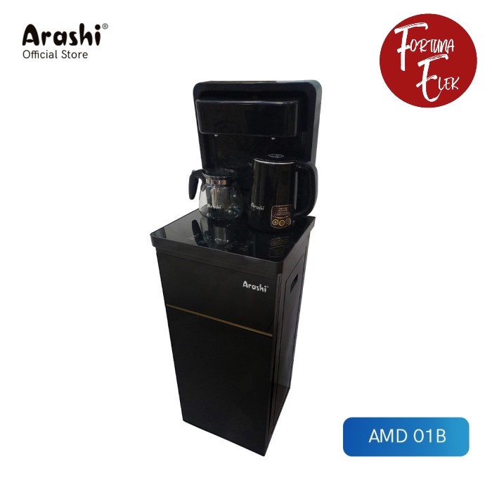 ARASHI Water Dispenser Multifungsi AMD 01B Hot &amp; Normal / Panas &amp; Normal Air Galon Bawah + Remote, Ceret Elektrik &amp; Jar